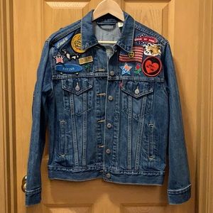 Levi’s Ex-Boyfriend Trucker Jeans Jacket w/ Patches, Size: Small